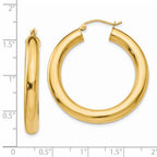 14k Yellow Gold Polished 5mm Lightweight Hoop Earrings