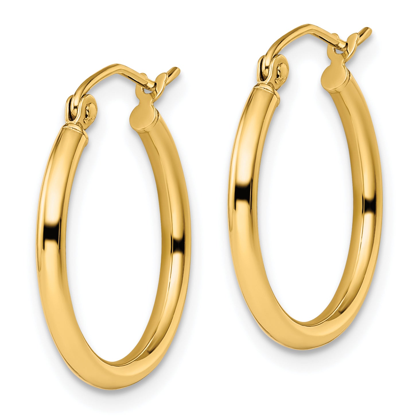 10K Polished Hinged Hoop Earrings Secondary image