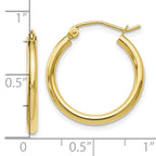 10K Polished Hinged Hoop Earrings