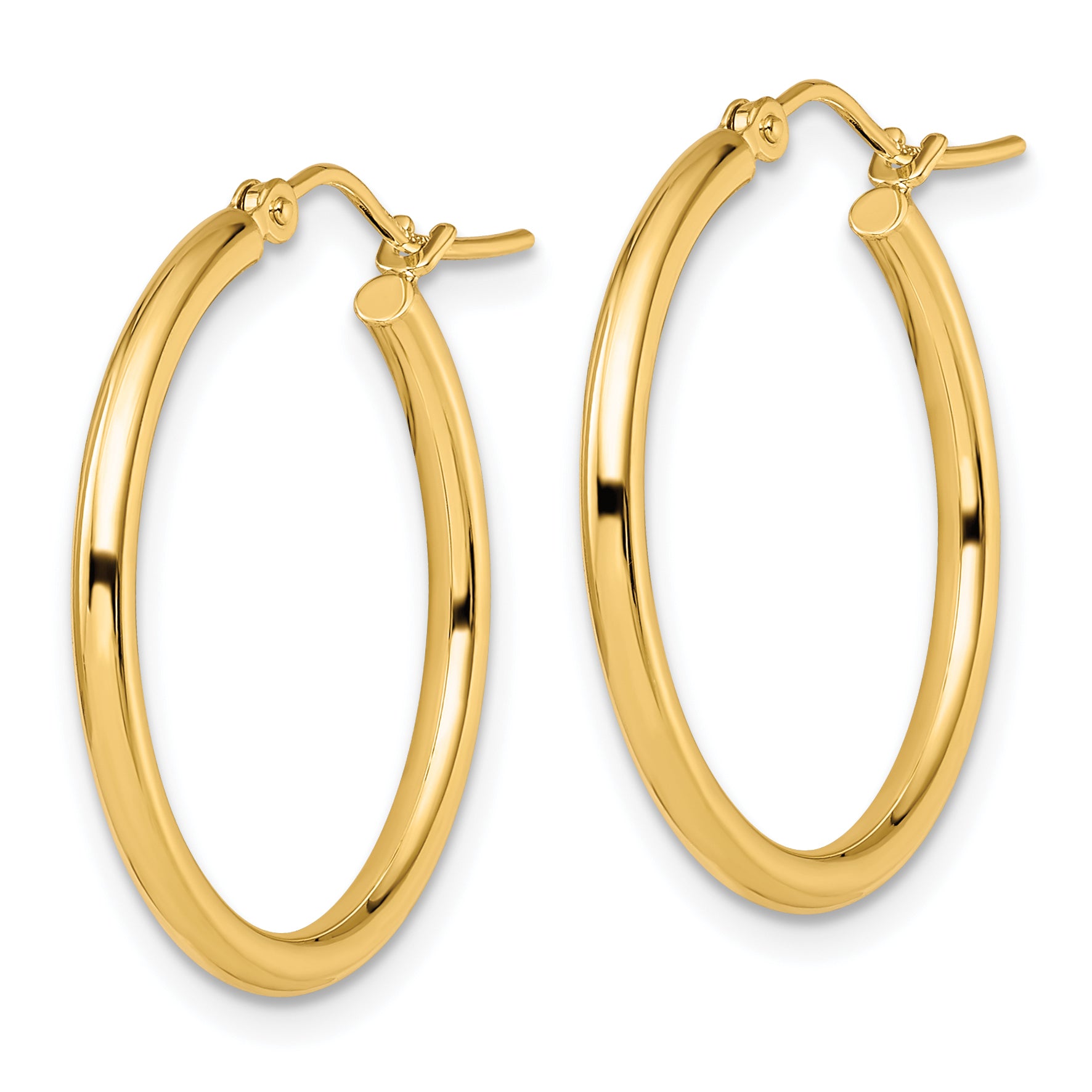 10K Polished Hinged Hoop Earrings Secondary image