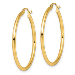 10K Polished Hinged Hoop Earrings