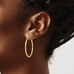 10K Polished Hinged Hoop Earrings