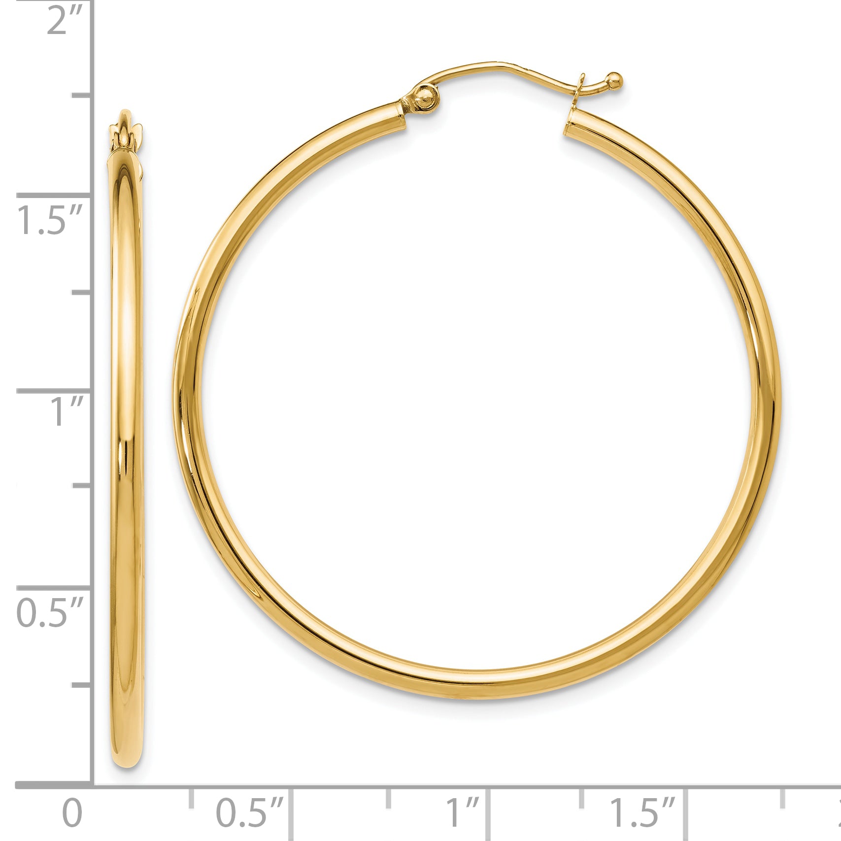 10K Polished Hinged Hoop Earrings