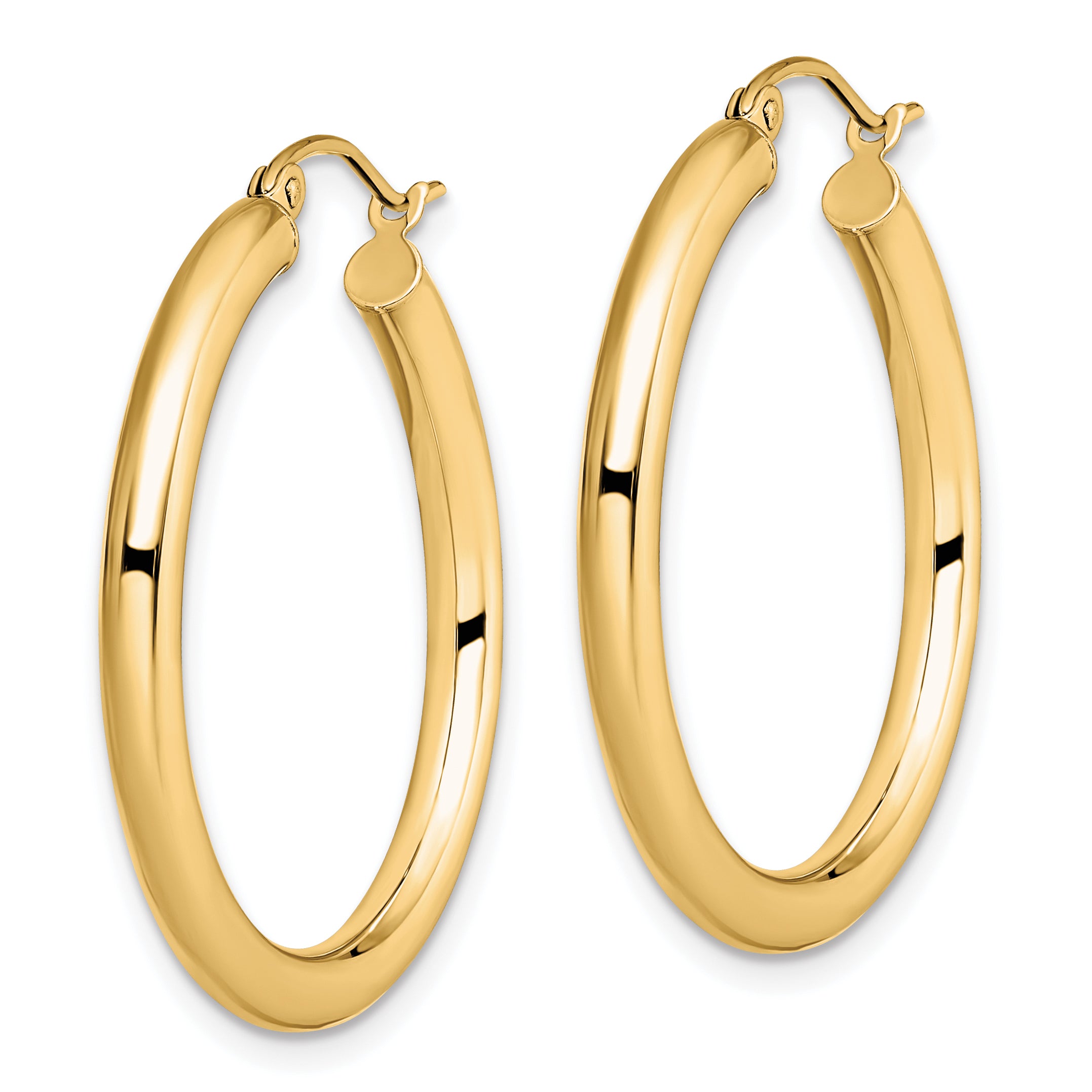 10K Polished Hinged Hoop Earrings