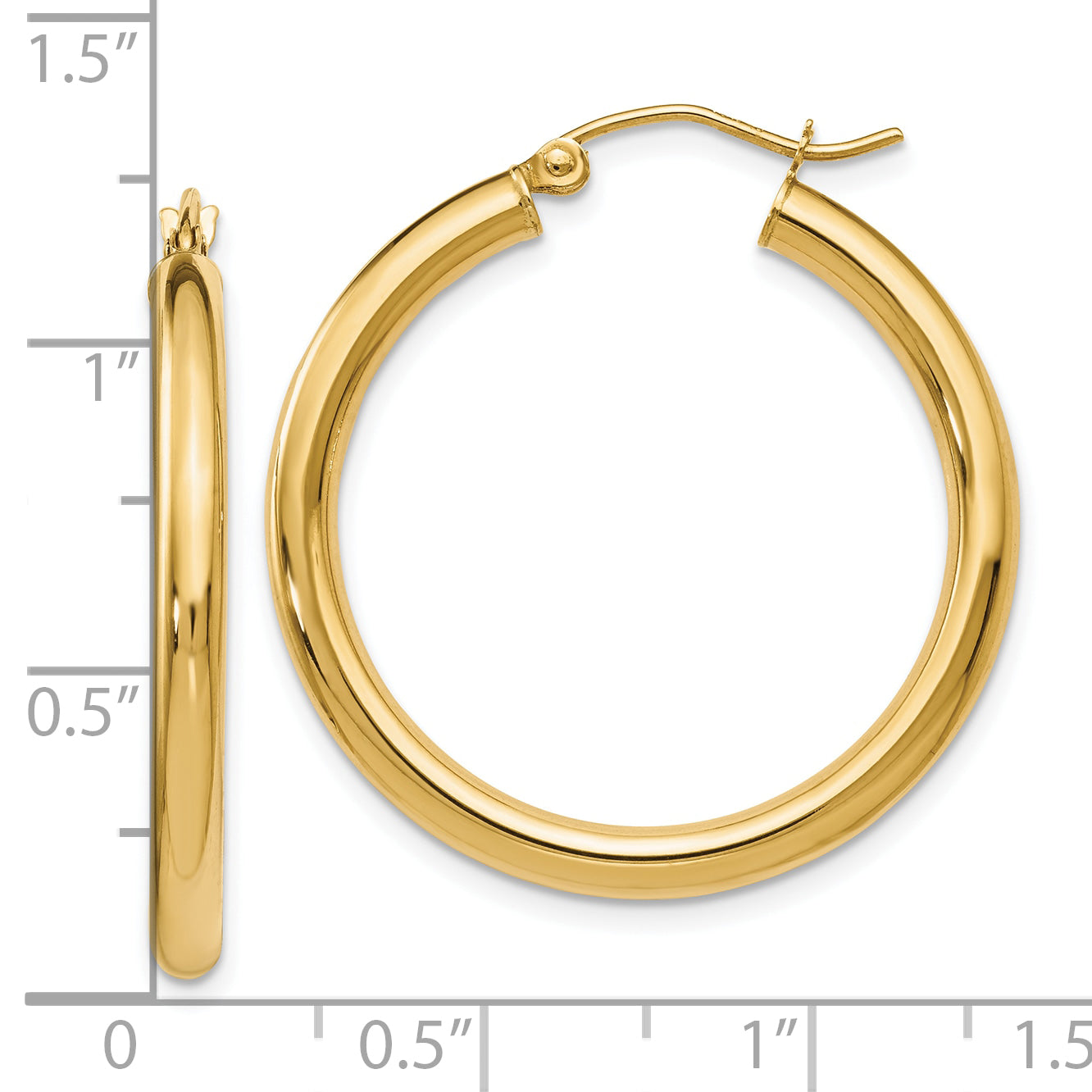 10K Polished Hinged Hoop Earrings