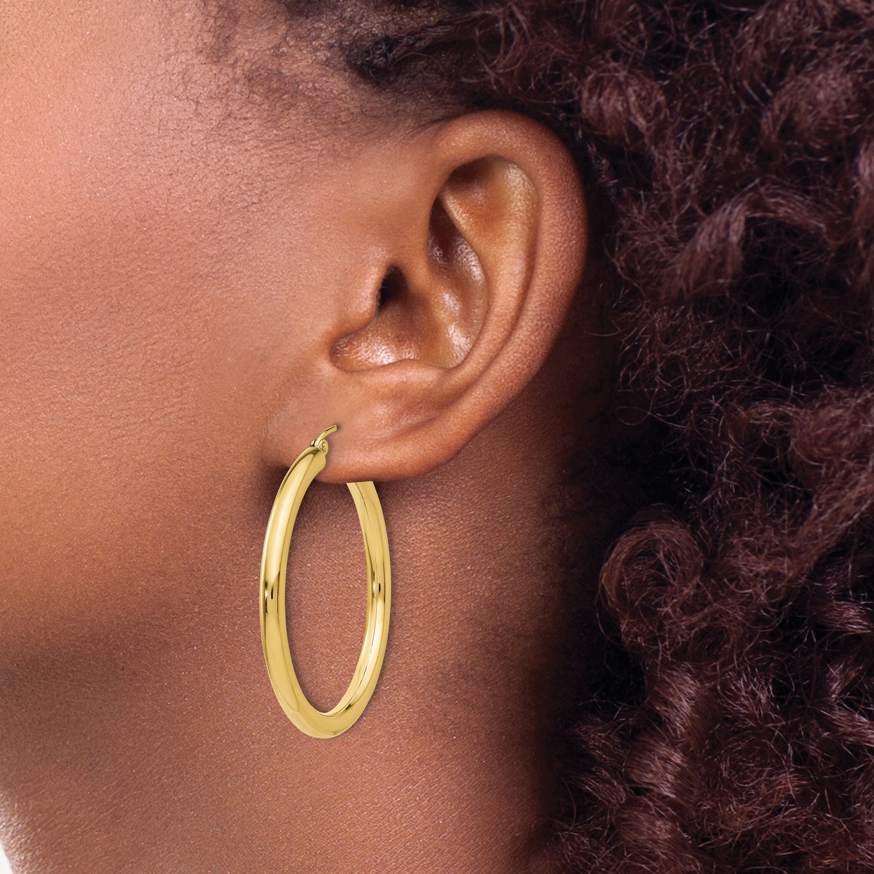 10K Polished Hinged Hoop Earrings