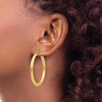 10K Polished Hinged Hoop Earrings