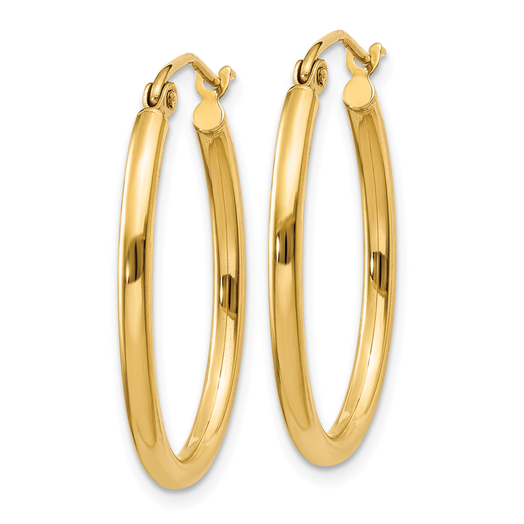 14k Oval Polished Hoop Earring Secondary image