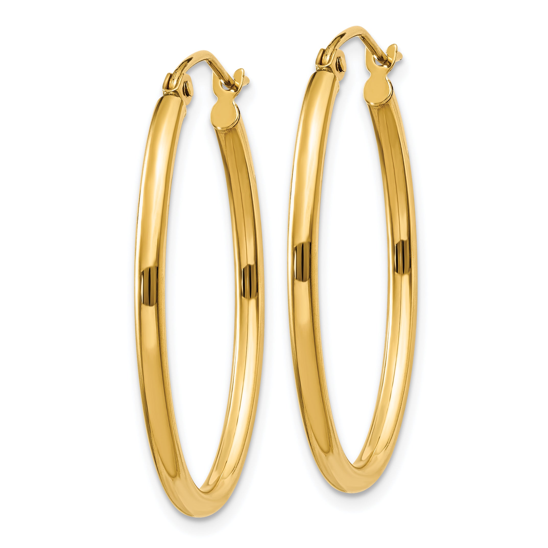 14k Oval Polished Hoop Earring Secondary image