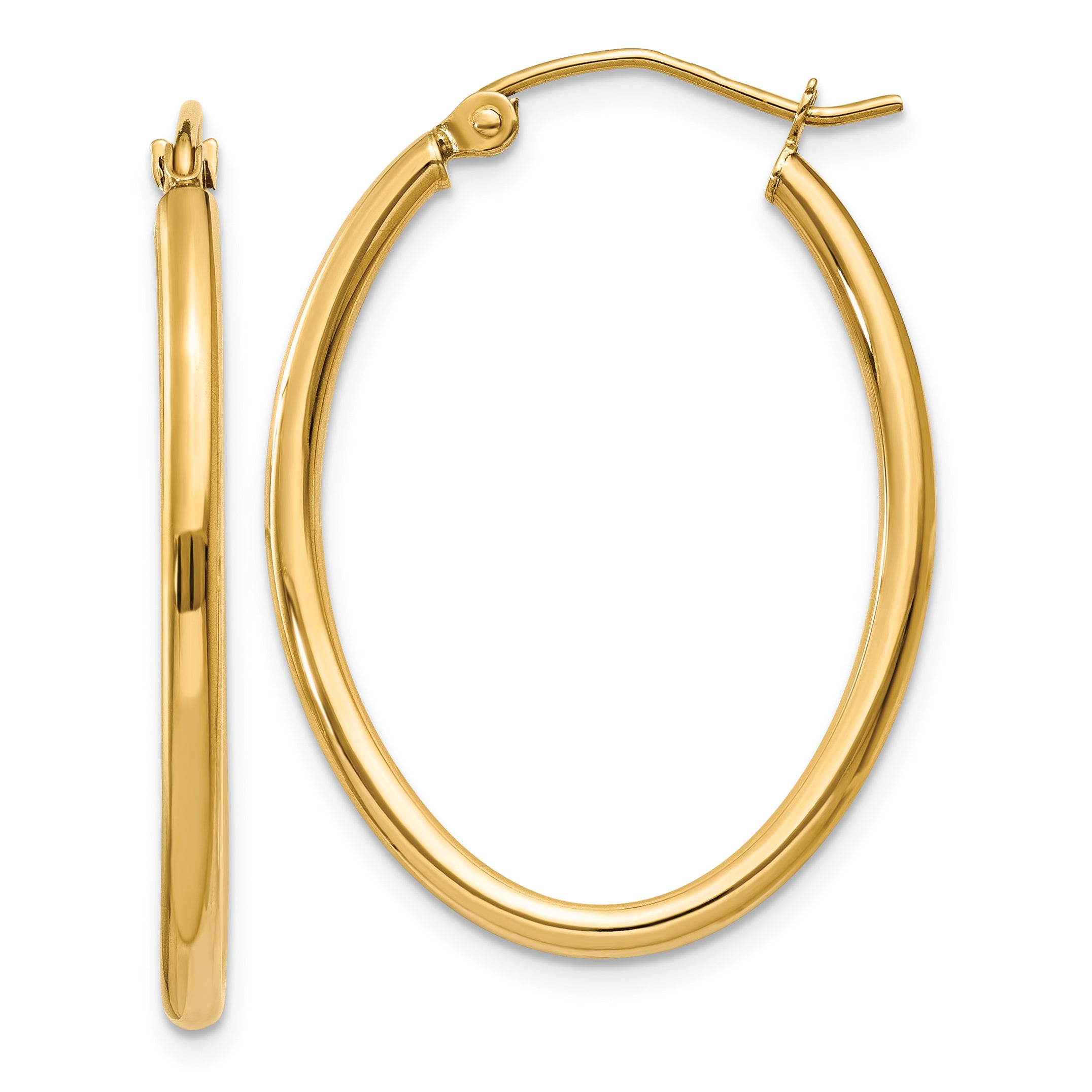 14k Oval Polished Hoop Earring Main image