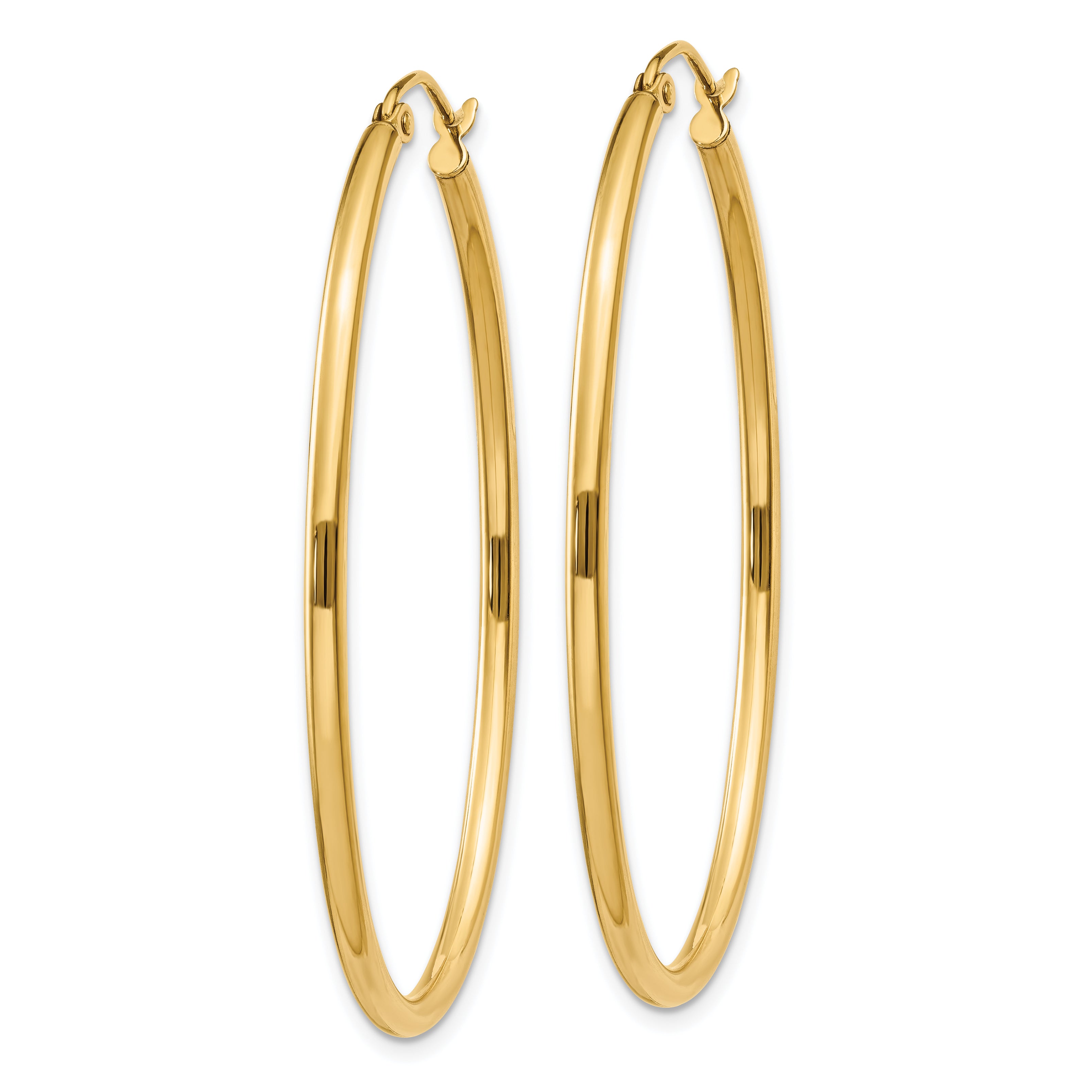 14k Oval Polished Hoop Earring Secondary image
