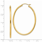 14k Oval Polished Hoop Earring