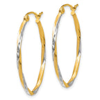 Oval Hinged Hoop Earrings in 10K Yellow Gold