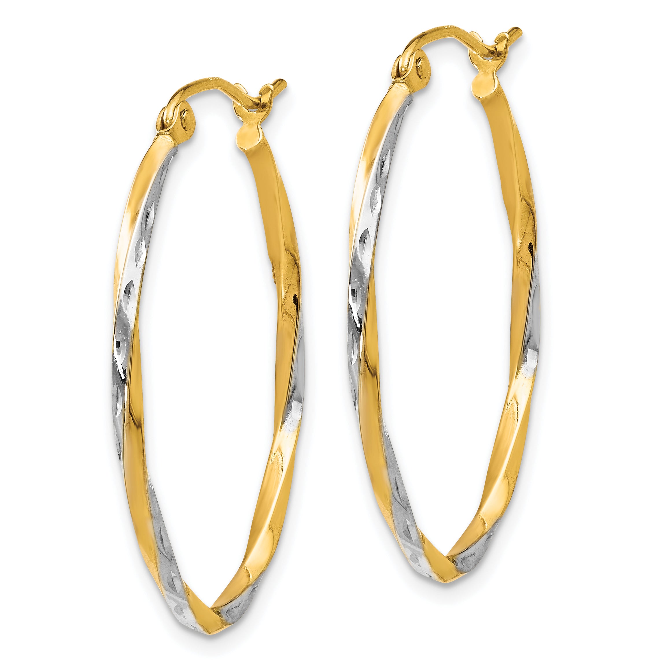 Oval Hinged Hoop Earrings in 10K Yellow Gold