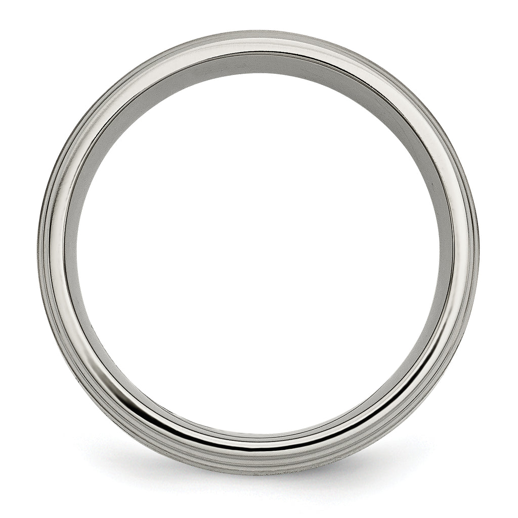 Inlay Wedding Band in Titanium & 14K Gold, 8mm