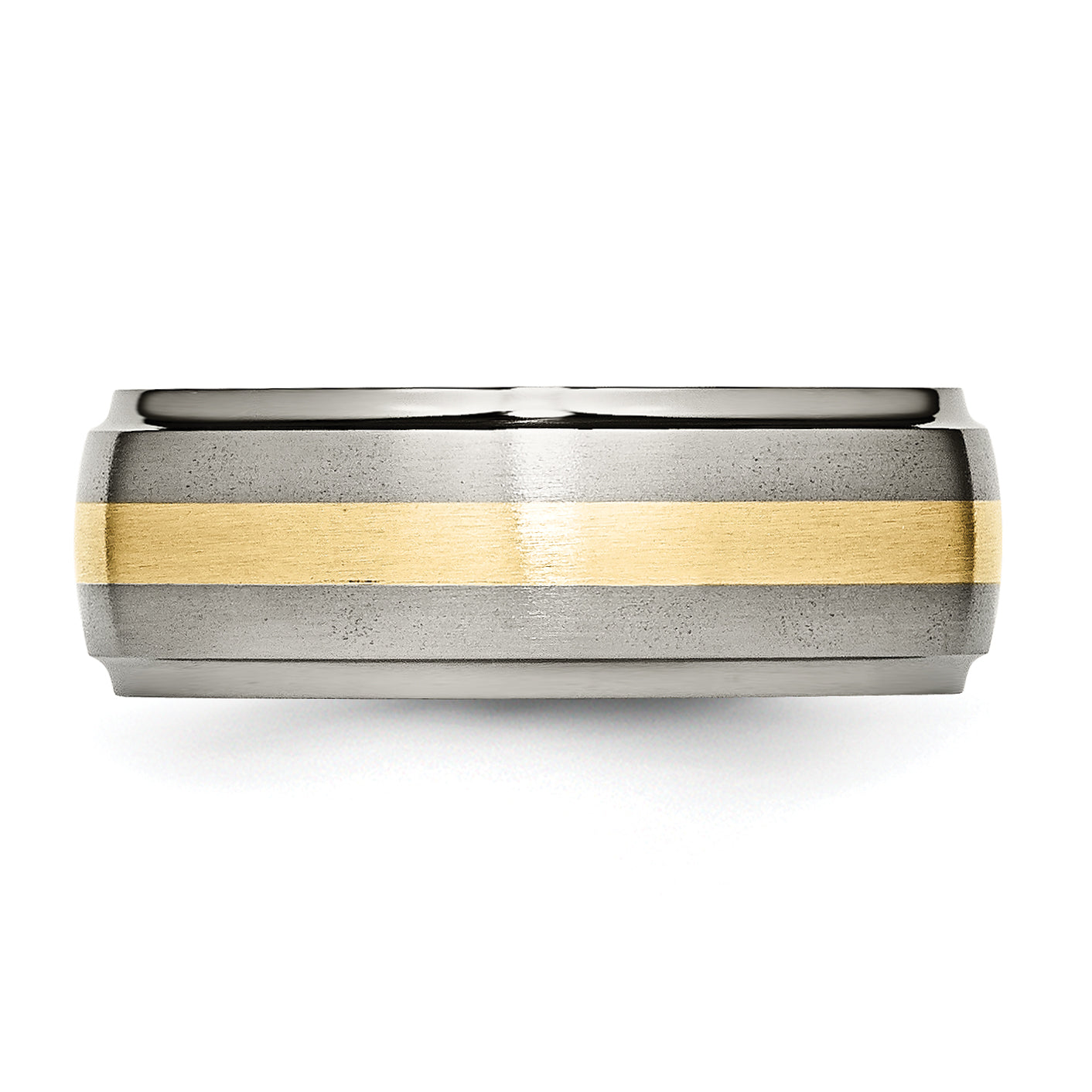 Inlay Wedding Band in Titanium & 14K Gold, 8mm