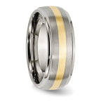 Inlay Wedding Band in Titanium & 14K Gold, 8mm