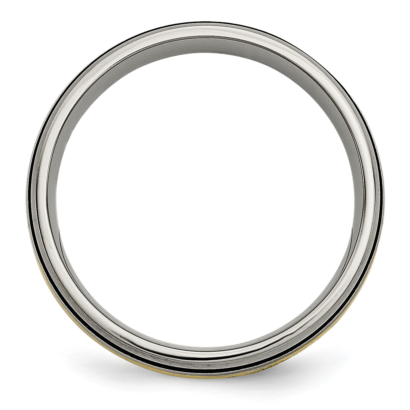 Grooved Inlay Wedding Band in Titanium & 14K Gold, 6mm Secondary image