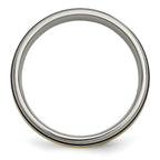 Grooved Inlay Wedding Band in Titanium & 14K Gold, 6mm