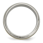 Grooved Inlay Wedding Band in Titanium & 14K Gold, 8mm