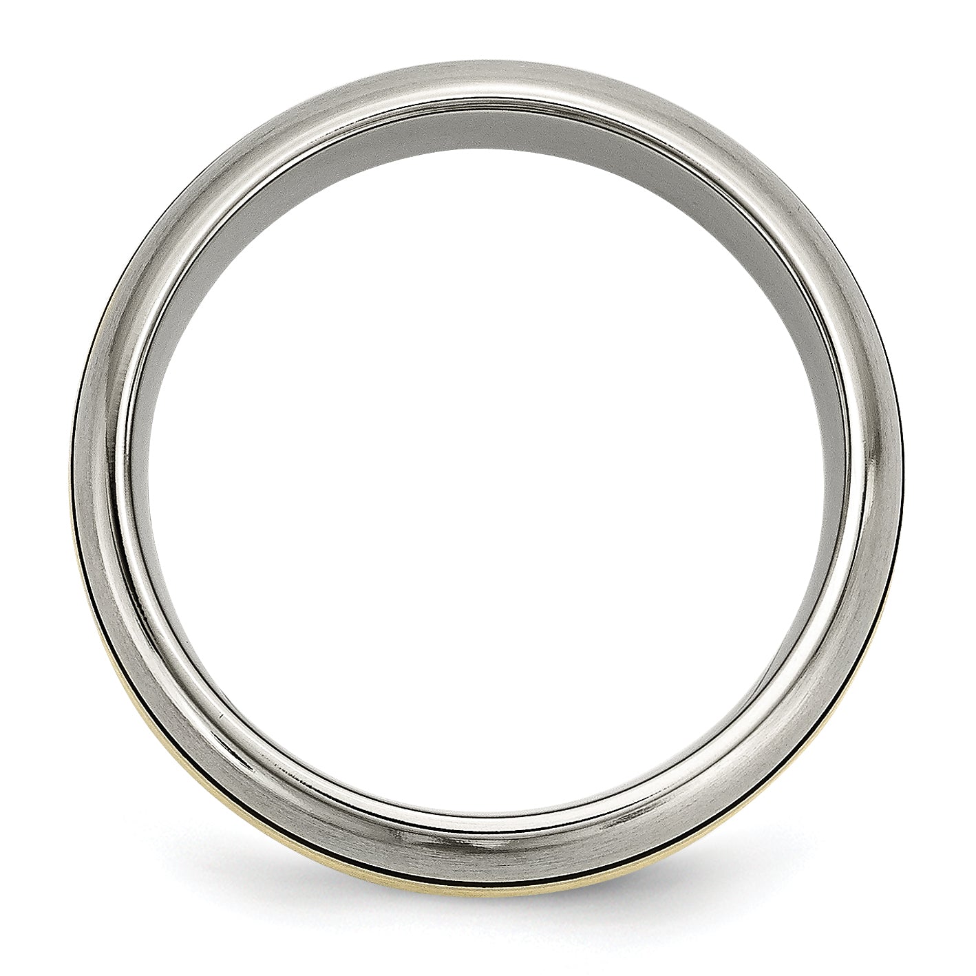 Grooved Inlay Wedding Band in Titanium & 14K Gold, 8mm