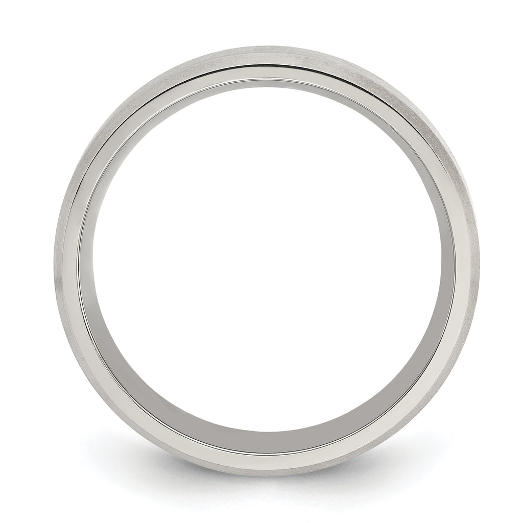 Beveled Comfort-Fit Wedding Band in Titanium, 6mm