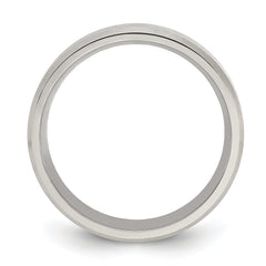 Titanium Unisex Wedding Band with Polished & Brushed Beveled Edge