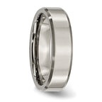 Beveled Comfort-Fit Wedding Band in Titanium, 6mm