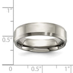 Beveled Comfort-Fit Wedding Band in Titanium, 6mm