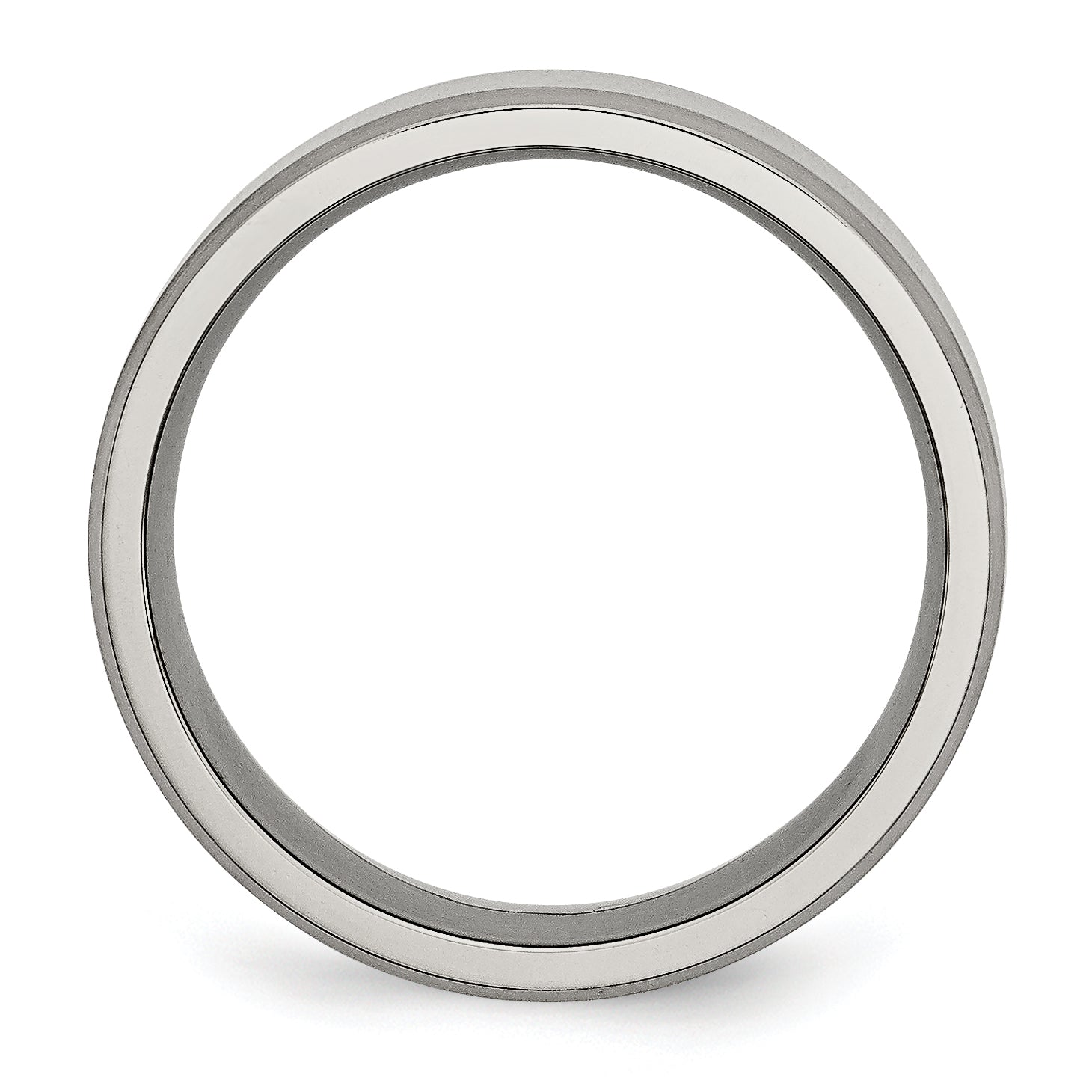Titanium Wedding Band with Brushed Polished Beveled Edge Engravable