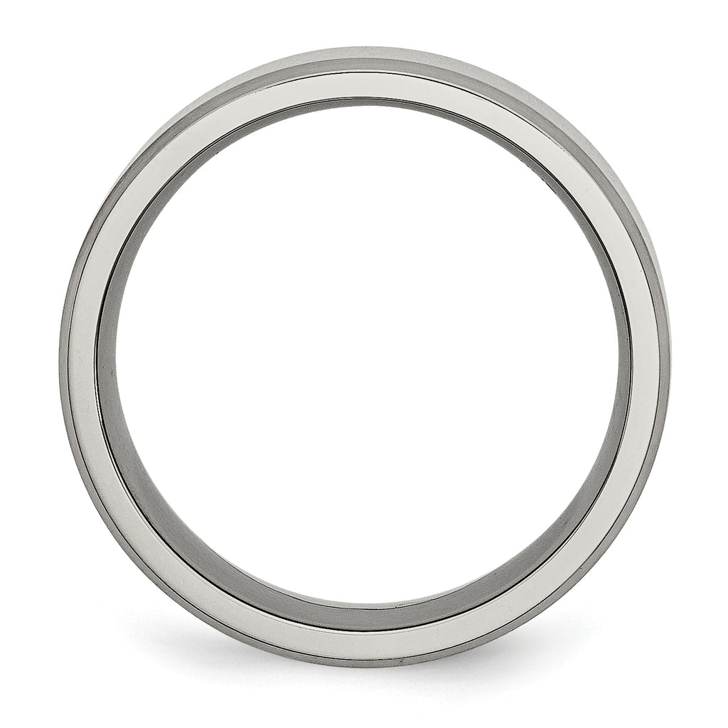 Beveled Edge Comfort-Fit Wedding Band in Titanium, 8mm