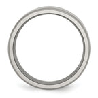 Beveled Edge Comfort-Fit Wedding Band in Titanium, 8mm