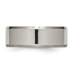 Beveled Edge Comfort-Fit Wedding Band in Titanium, 8mm