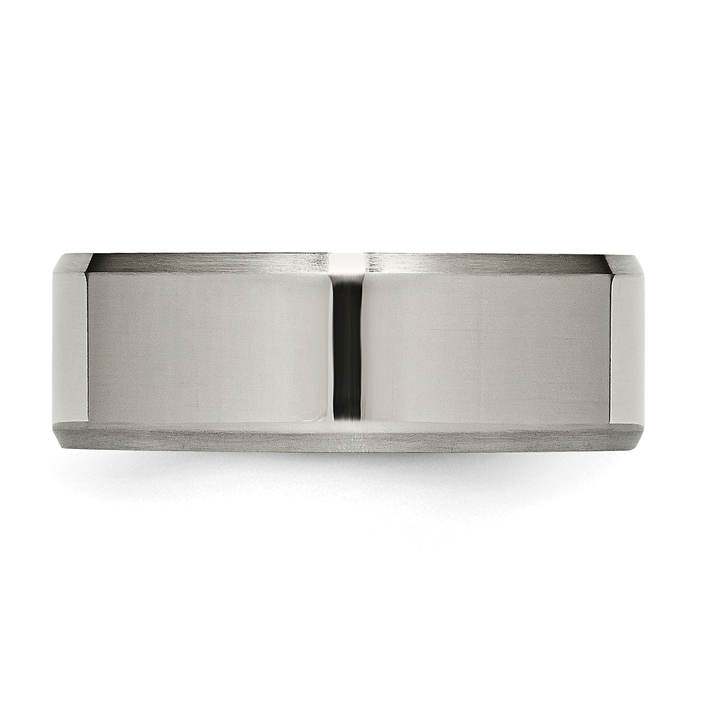 Beveled Edge Comfort-Fit Wedding Band in Titanium, 8mm