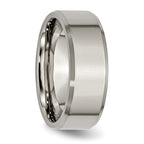 Beveled Edge Comfort-Fit Wedding Band in Titanium, 8mm