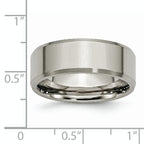 Beveled Edge Comfort-Fit Wedding Band in Titanium, 8mm
