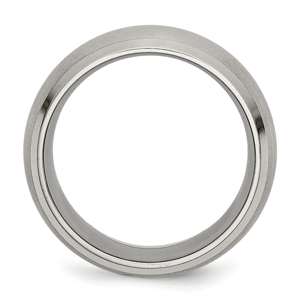 Beveled-Edge Wedding Band in Titanium, 10mm