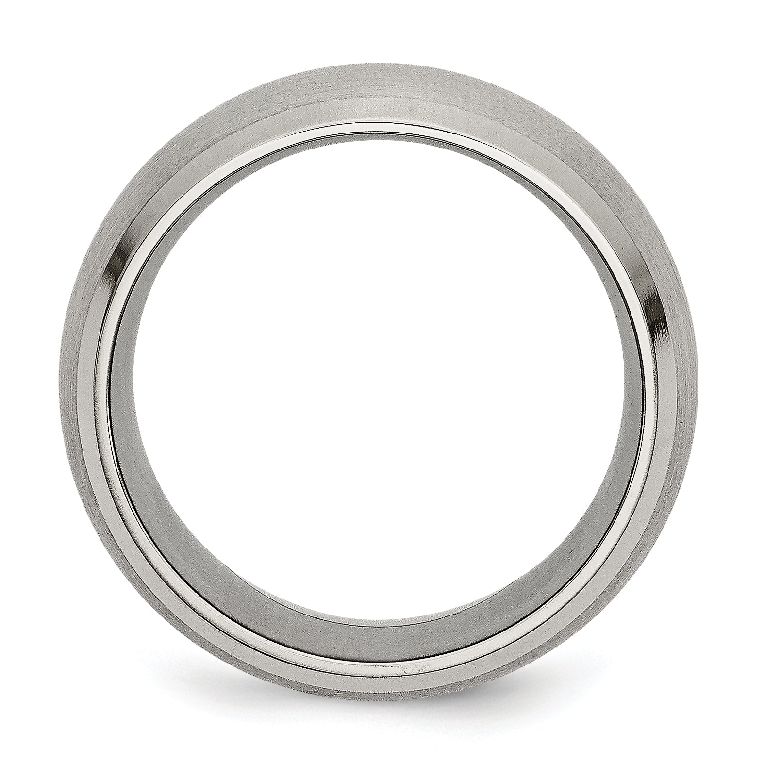 Beveled-Edge Wedding Band in Titanium, 10mm