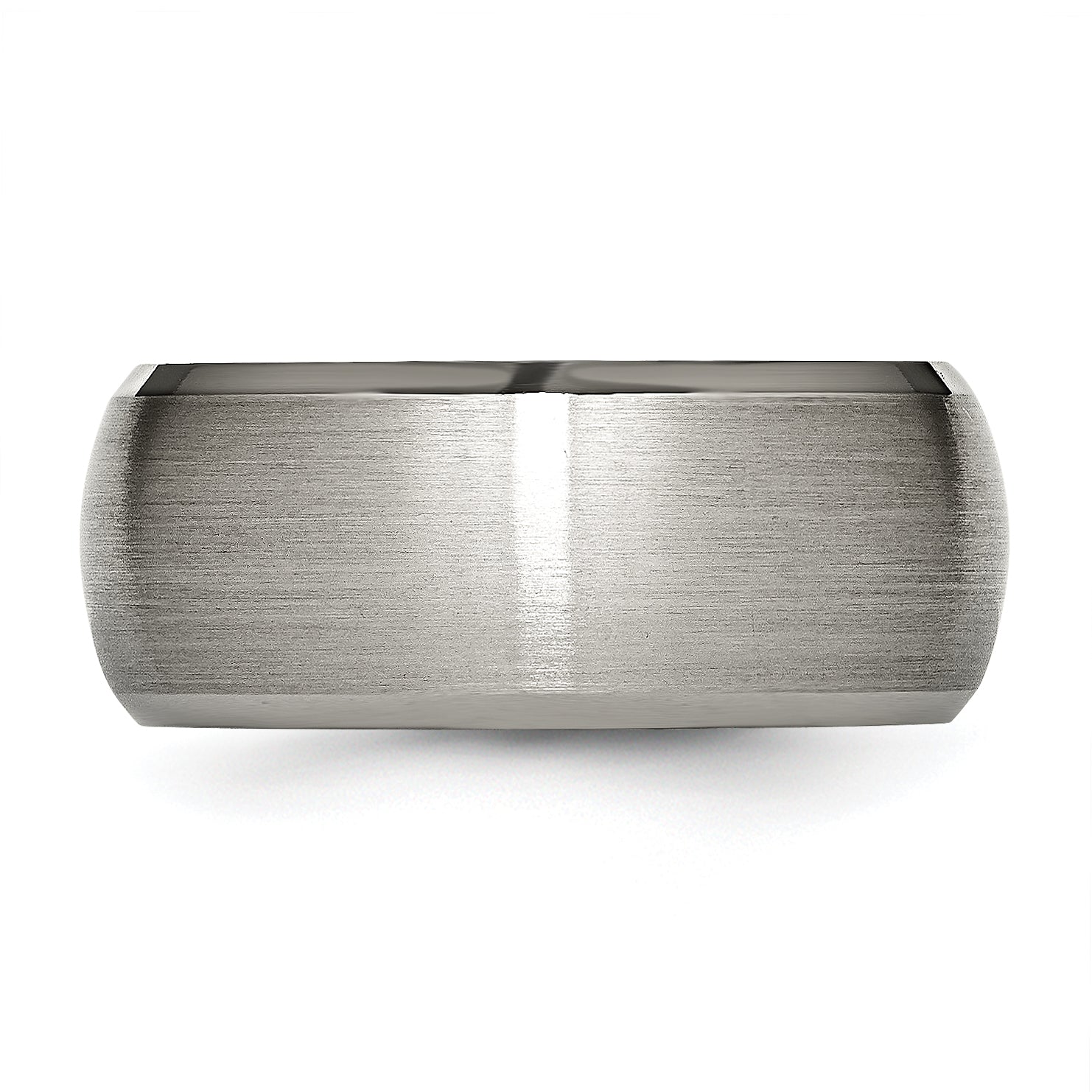 Beveled-Edge Wedding Band in Titanium, 10mm