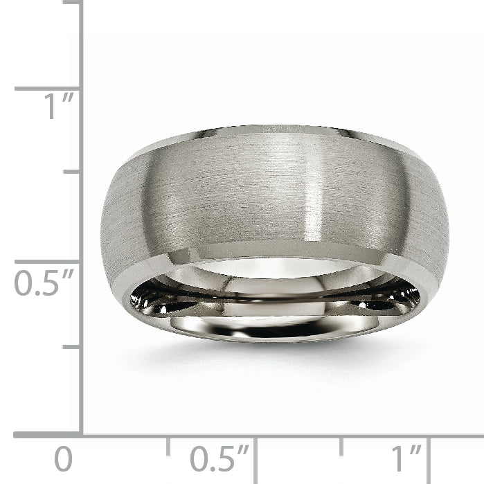 Beveled-Edge Wedding Band in Titanium, 10mm