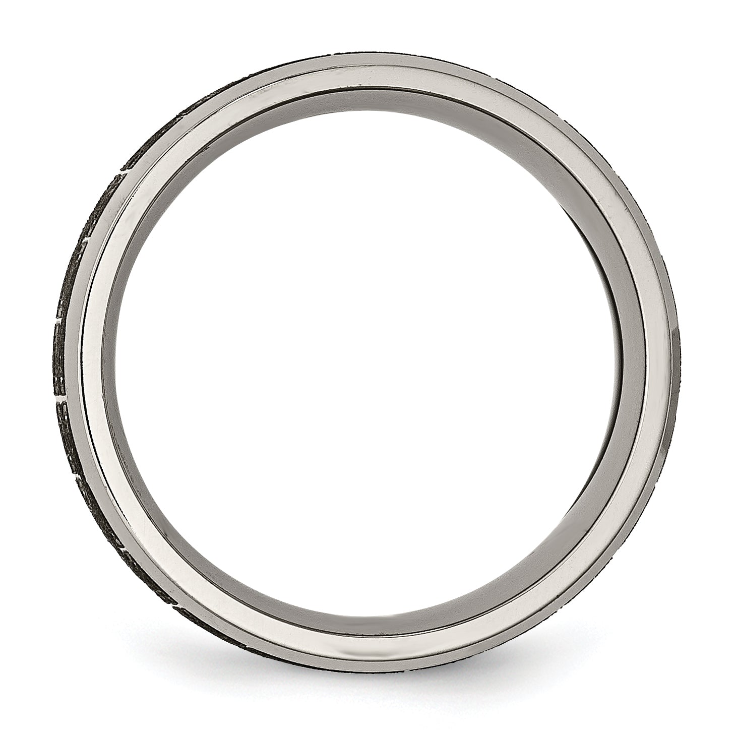 Titanium Greek Key Wedding Band with Polished Laser Design Unisex 8mm Secondary image