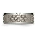 Titanium Celtic Laser Design 8mm Unisex Polished Wedding Band