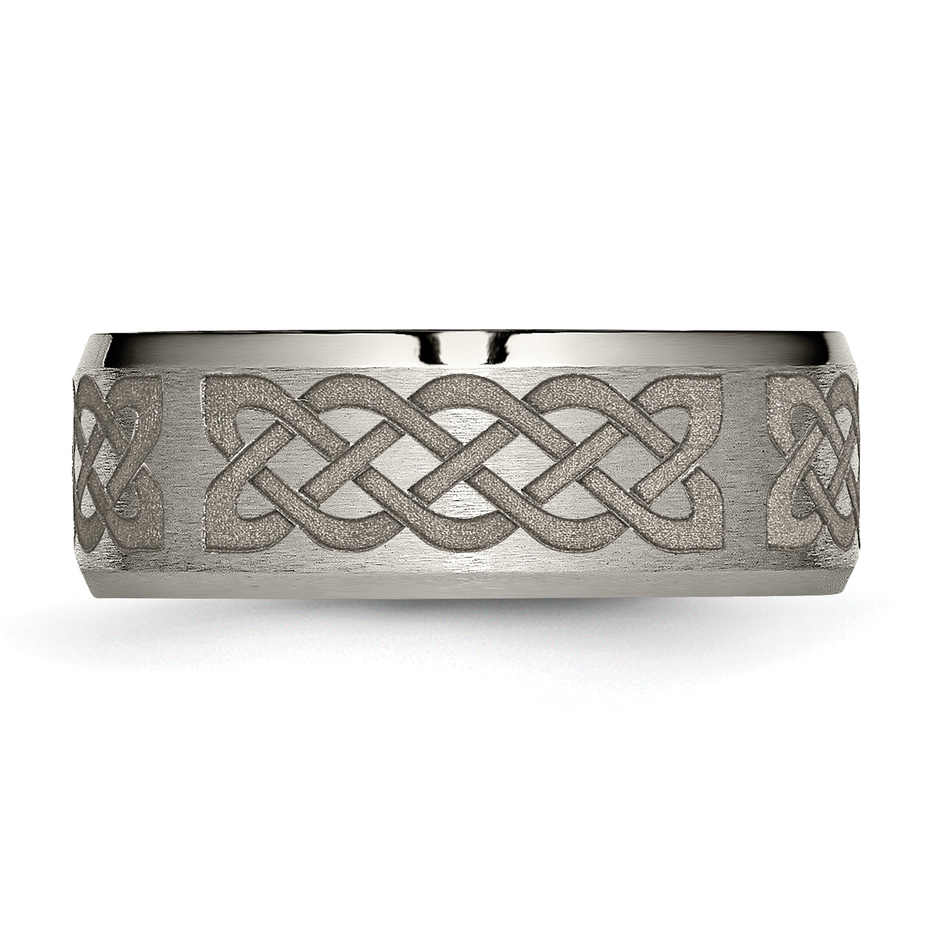 Titanium Celtic Laser Design 8mm Unisex Polished Wedding Band