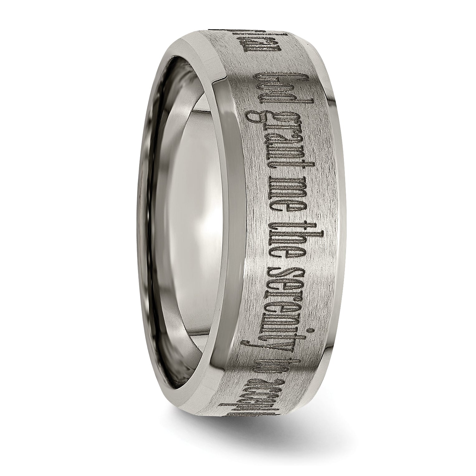 Titanium Unisex Wedding Band with Laser Design & Engravable Finish