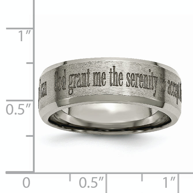 Titanium Unisex Wedding Band with Laser Design & Engravable Finish