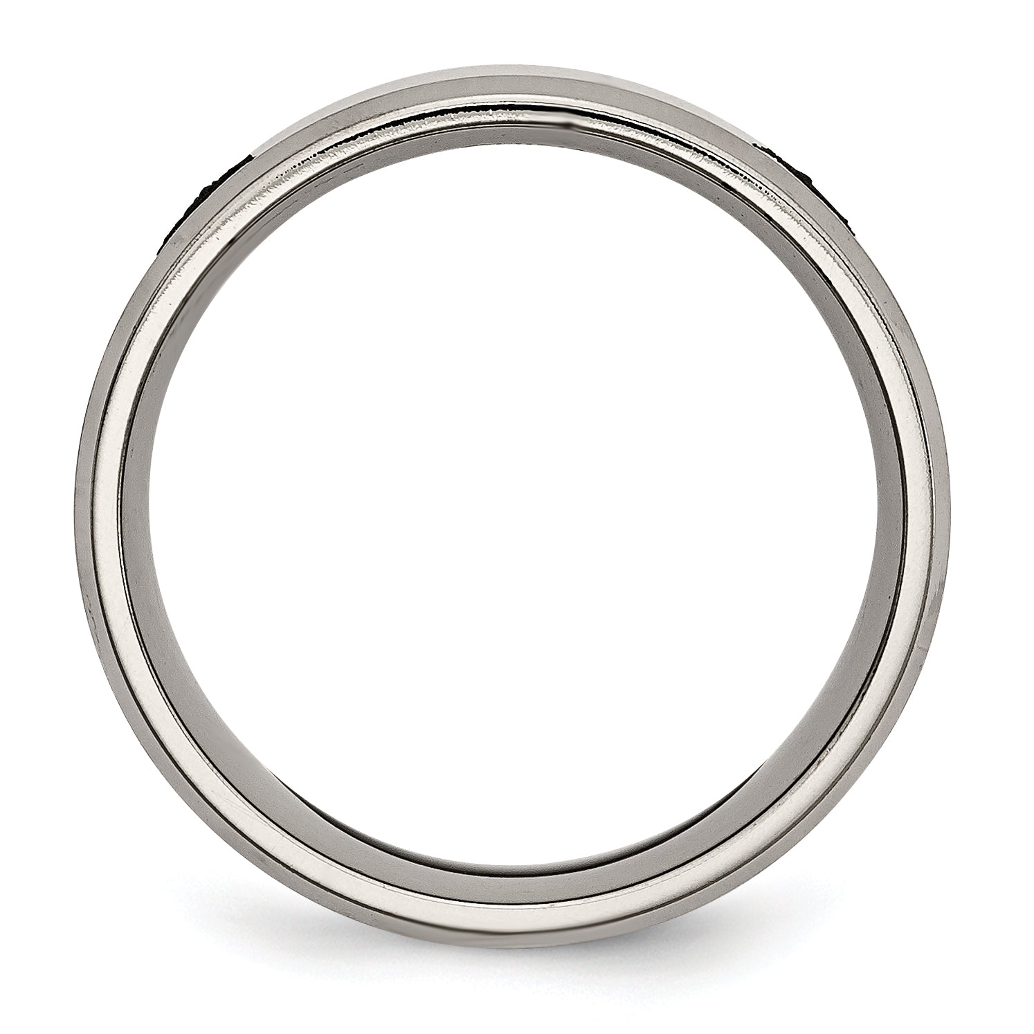 Titanium Masonic Wedding Band with Polished Laser Design Unisex 8mm Elegant Beveled Edge Secondary image