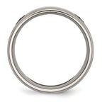 Titanium Masonic Wedding Band with Polished Laser Design Unisex 8mm Elegant Beveled Edge
