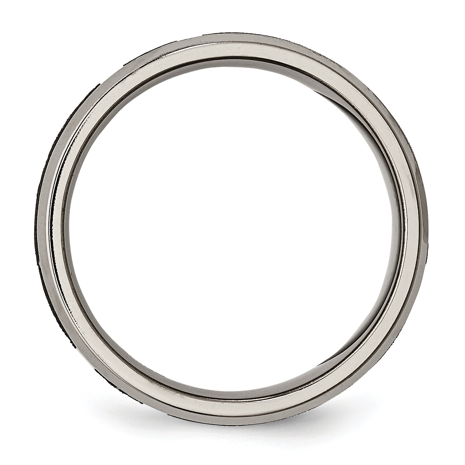 Titanium Wedding Band with Cross Laser Design and Polished Finish