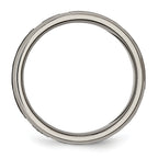 Titanium Wedding Band with Cross Laser Design and Polished Finish