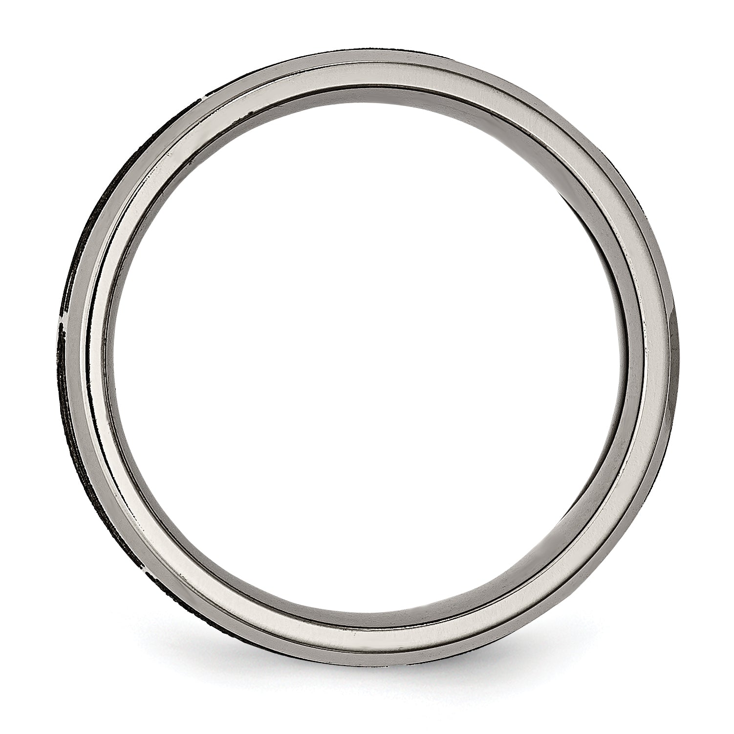 Titanium Wedding Band with Laser Flames Engravable Unisex 8mm Beveled Edge Secondary image